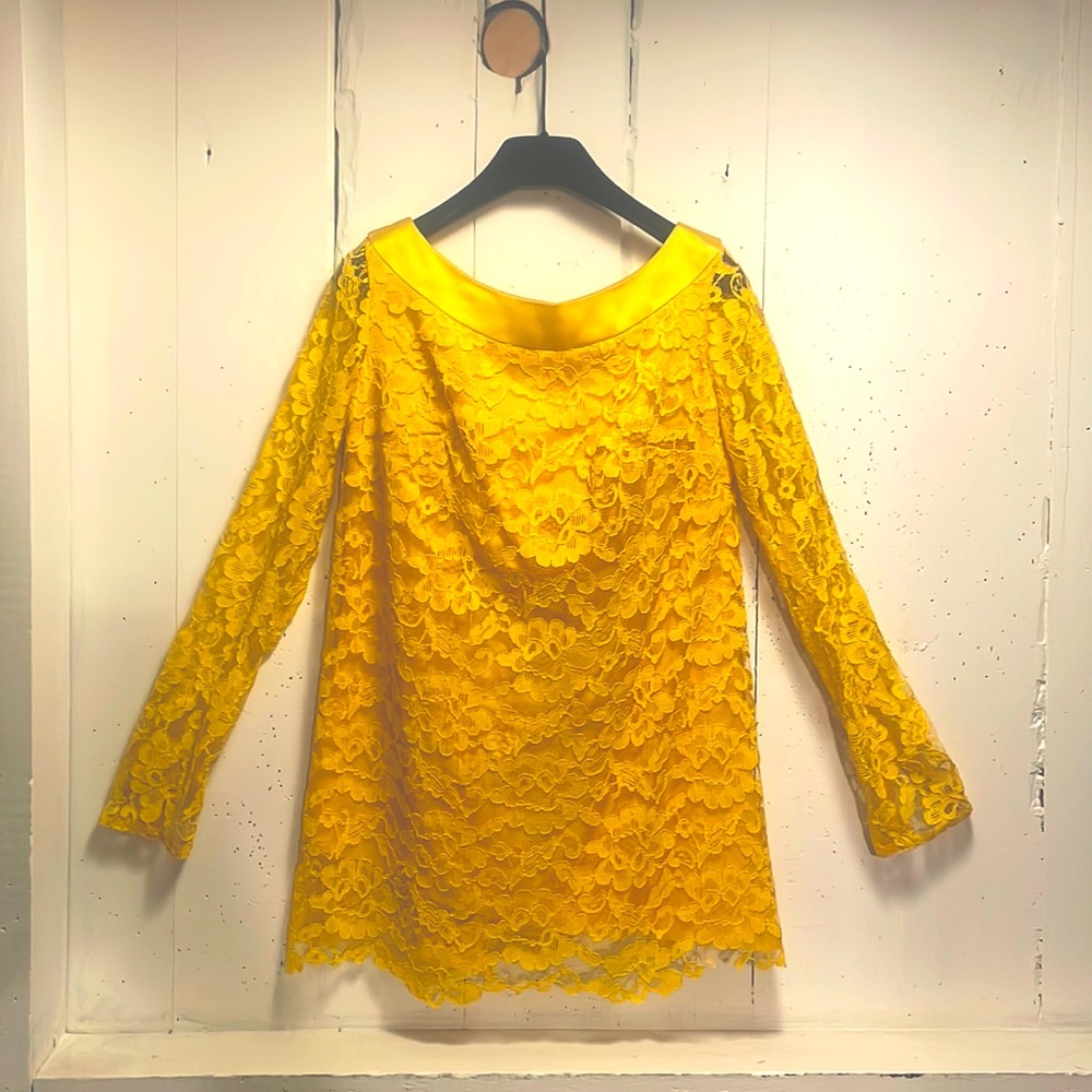 Canary Yellow Vintage Lace Tunic